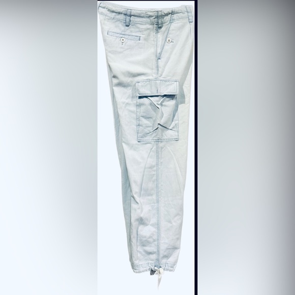 Blue Label - Ralph Lauren light faded wash drawstring cargo pant 6 - Picture 3 of 5